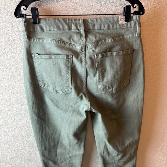 Frank & Eileen Sligo Skinny Jean Performance Denim Sage Green Cropped Raw Hem 31 - Picture 9 of 13